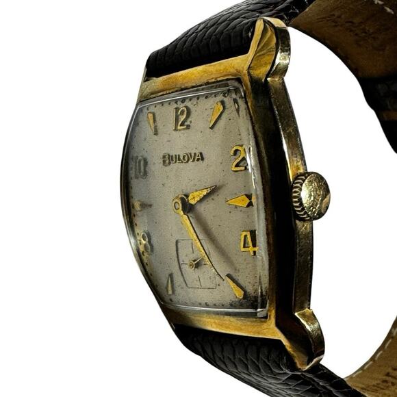 1950 - BULOVA - Vintage Manual Wrist Watch Genuine Lizard Band - Picture 14 of 15